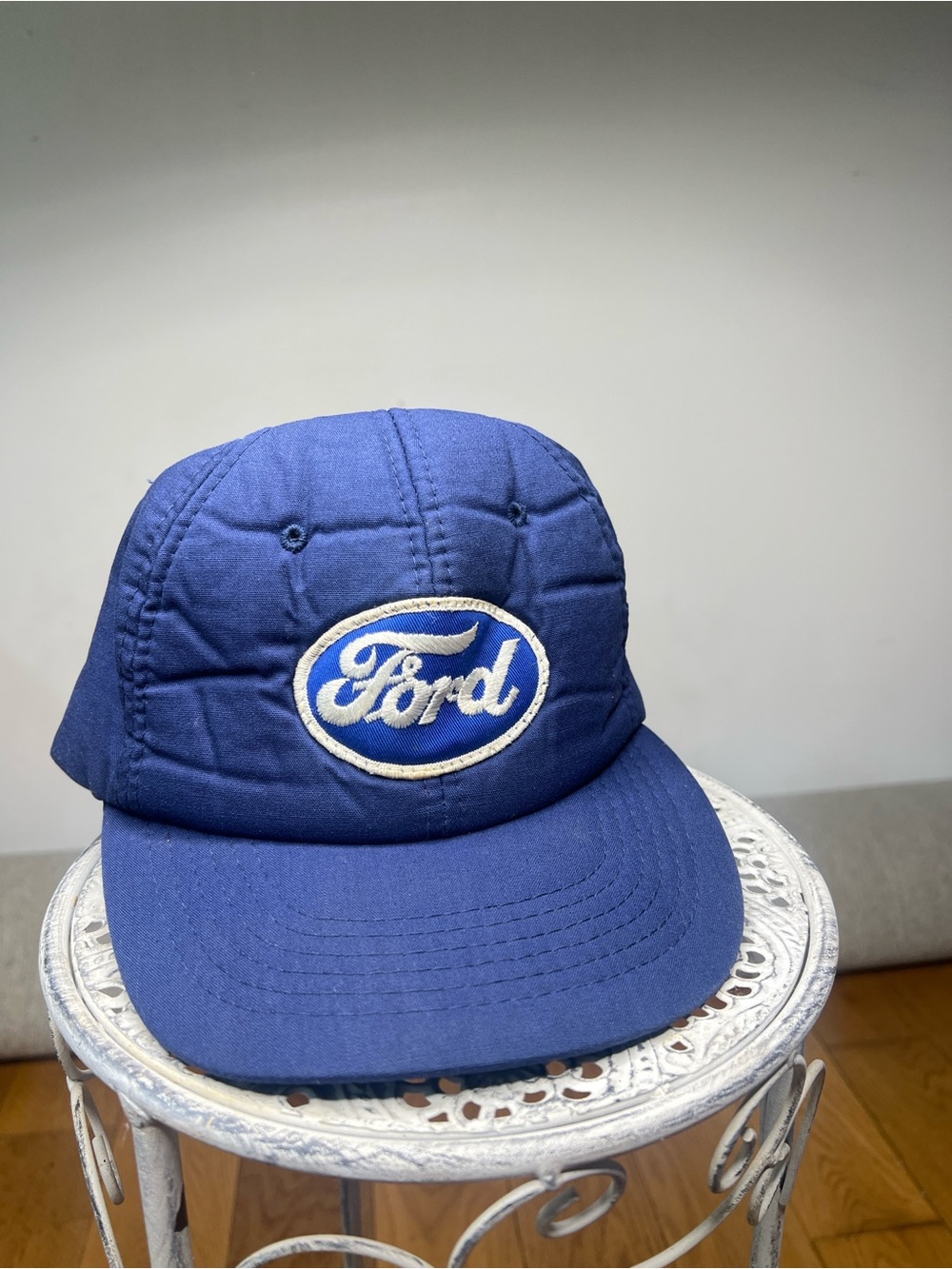 Vintage Ford Blue Quilted Logo Baseball Cap